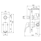 Rush Shower/Bath Diverter Phoenix Mixer - Chrome