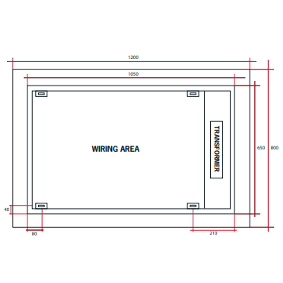 Backlit Rectangular Thermogroup Mirror Without Border Cool Includes Thermogroup Mirror Demister - 1200x800x45mm 103Watts
