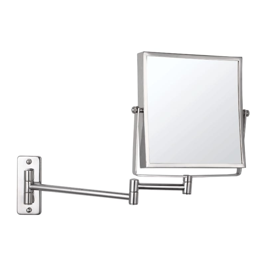 1 & 5x Square Magnification Wall Mounted Thermogroup Shaving Thermogroup Mirror, 200 x 200mm - Chrome