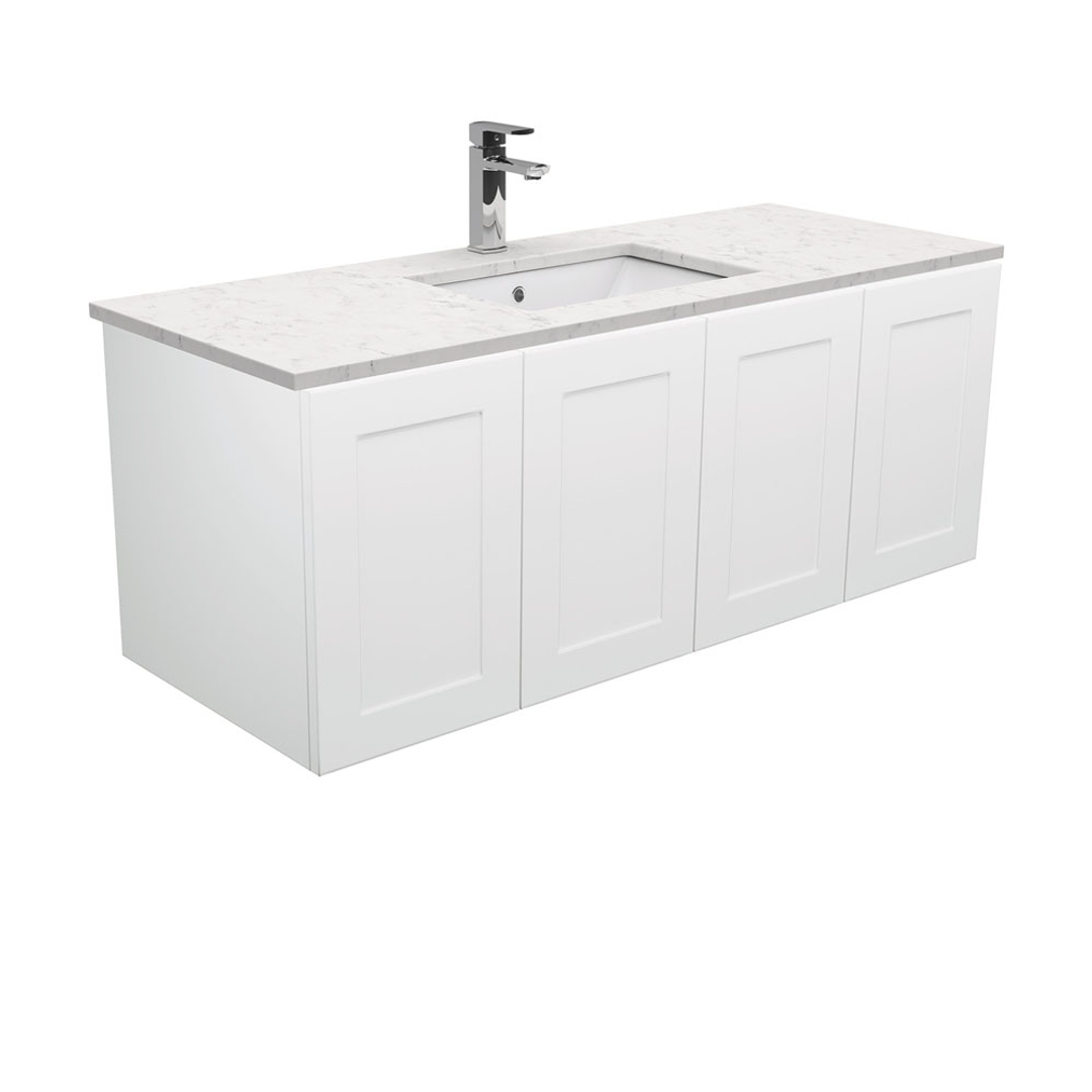 Fienza Sarah Bianco Marble Undermount Mila Wall Hung Vanity - 1200mm