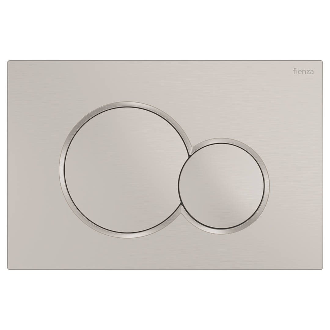 Fienza Sigma Round Button Flush Plate - Brushed Nickel