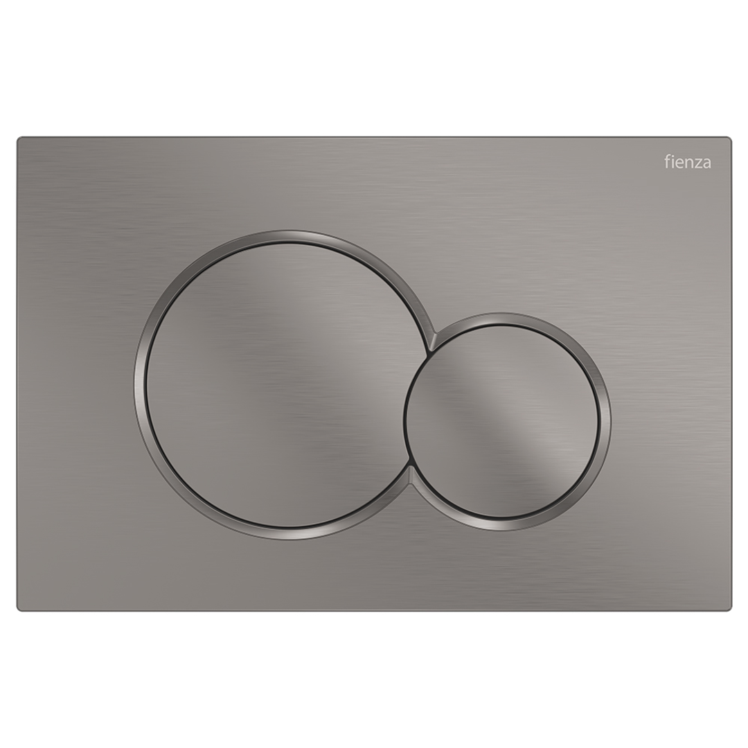 Fienza Sigma Round Button Flush Plate - Gunmetal