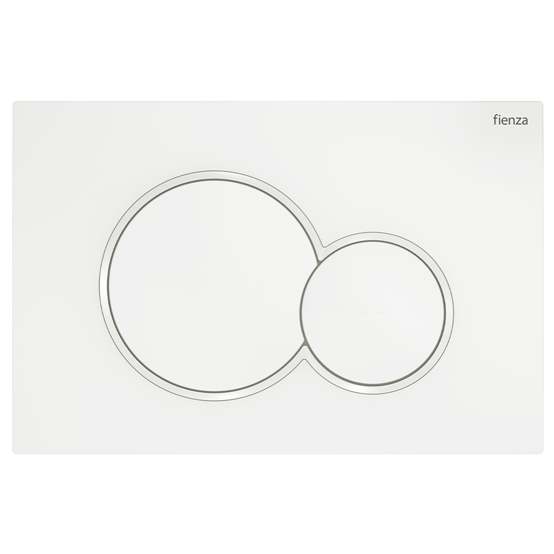 Fienza Sigma Round Button Flush Plate - Matte White