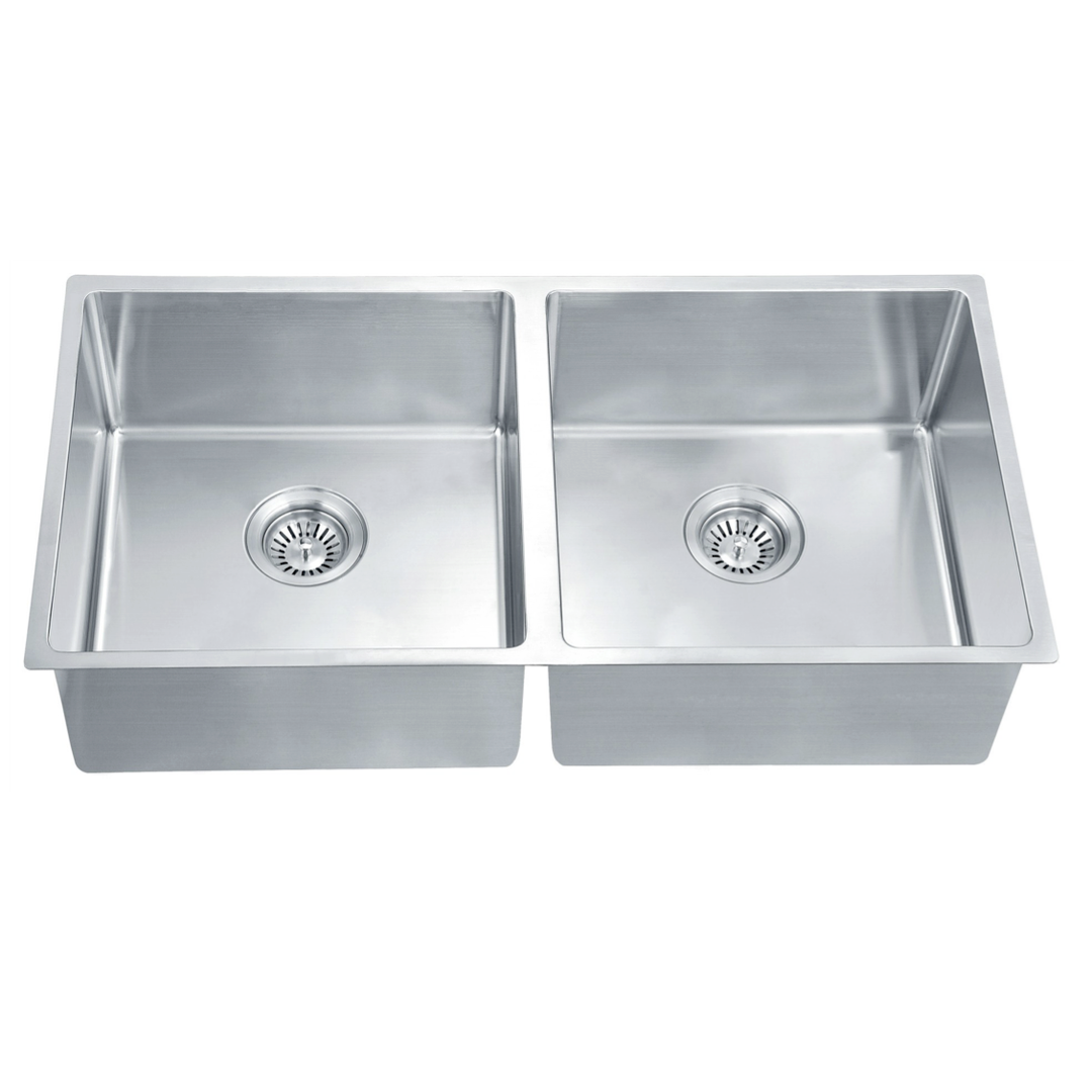 Monaco Quadra Double Bowl Stainless Steel Linsol Sink - 870mm