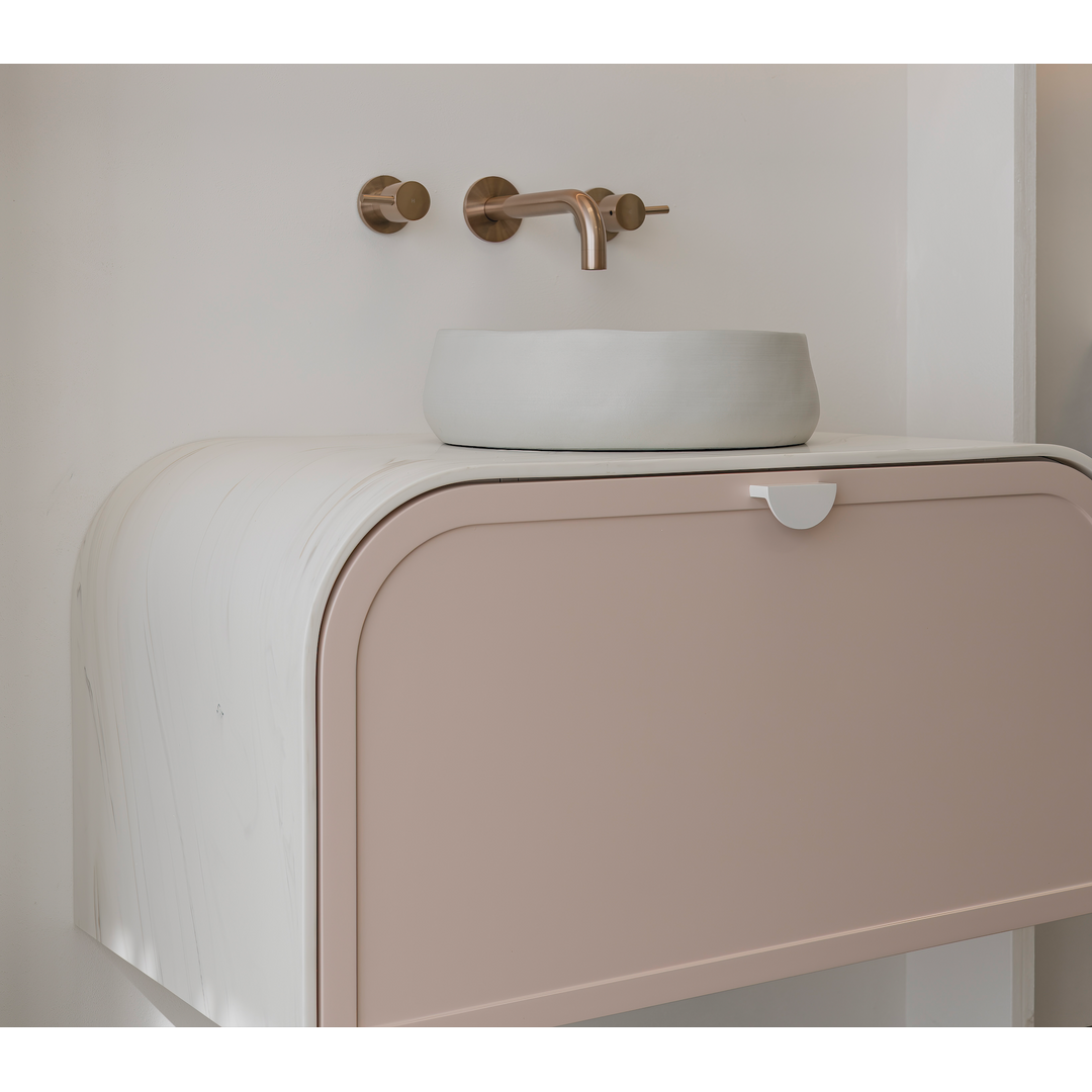 Meir Round Quarter Turn Wall Top Assemblies - Champagne