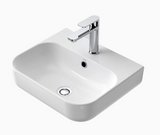 Luna Wall Caroma Basin  1 Tap Hole White