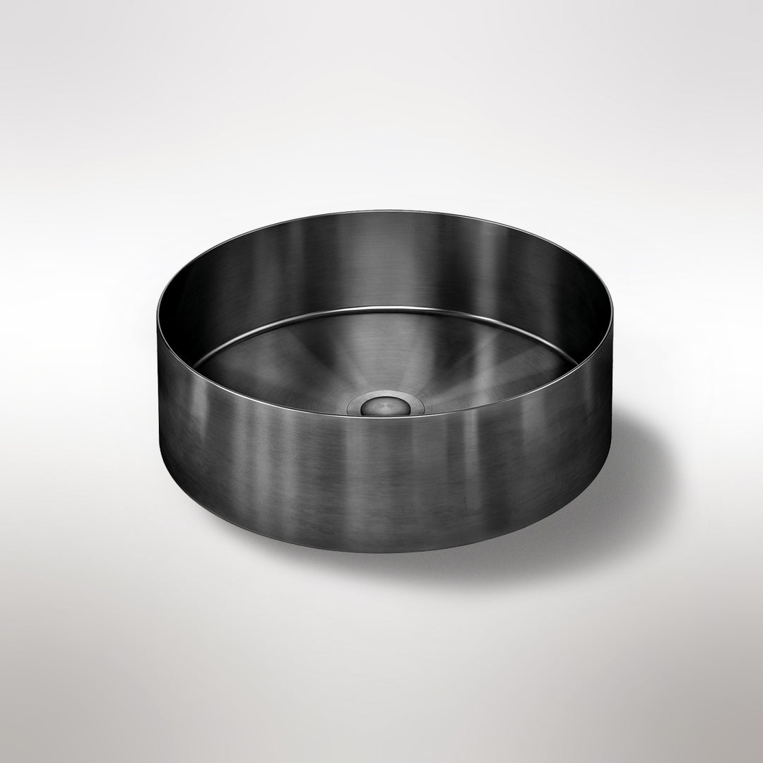 Meir Steel Round Bathroom Basin 380 X 110 - Shadow