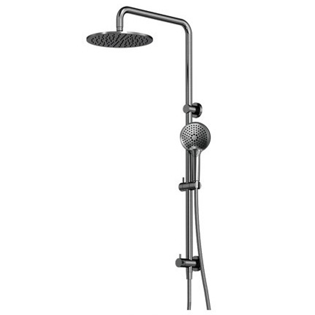 Axus Streamline Shower Column Dual In Div 250Mm Head Air-Fusion H/Shower - Brushed Iron PVD