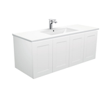 Dolce Right Offset Basin Mila Shaker Cabinet Wall Hung Fienza Vanity 3Th - 900mm