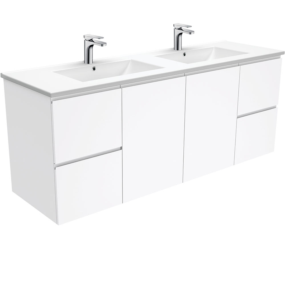 Aspire Unity II 1500 D/Bowl W/Hung Vanity - White 1 Tap Hole