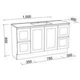 Timberline Nevada Classic Freestanding 1500mm Silksurface with Undercounter Basin