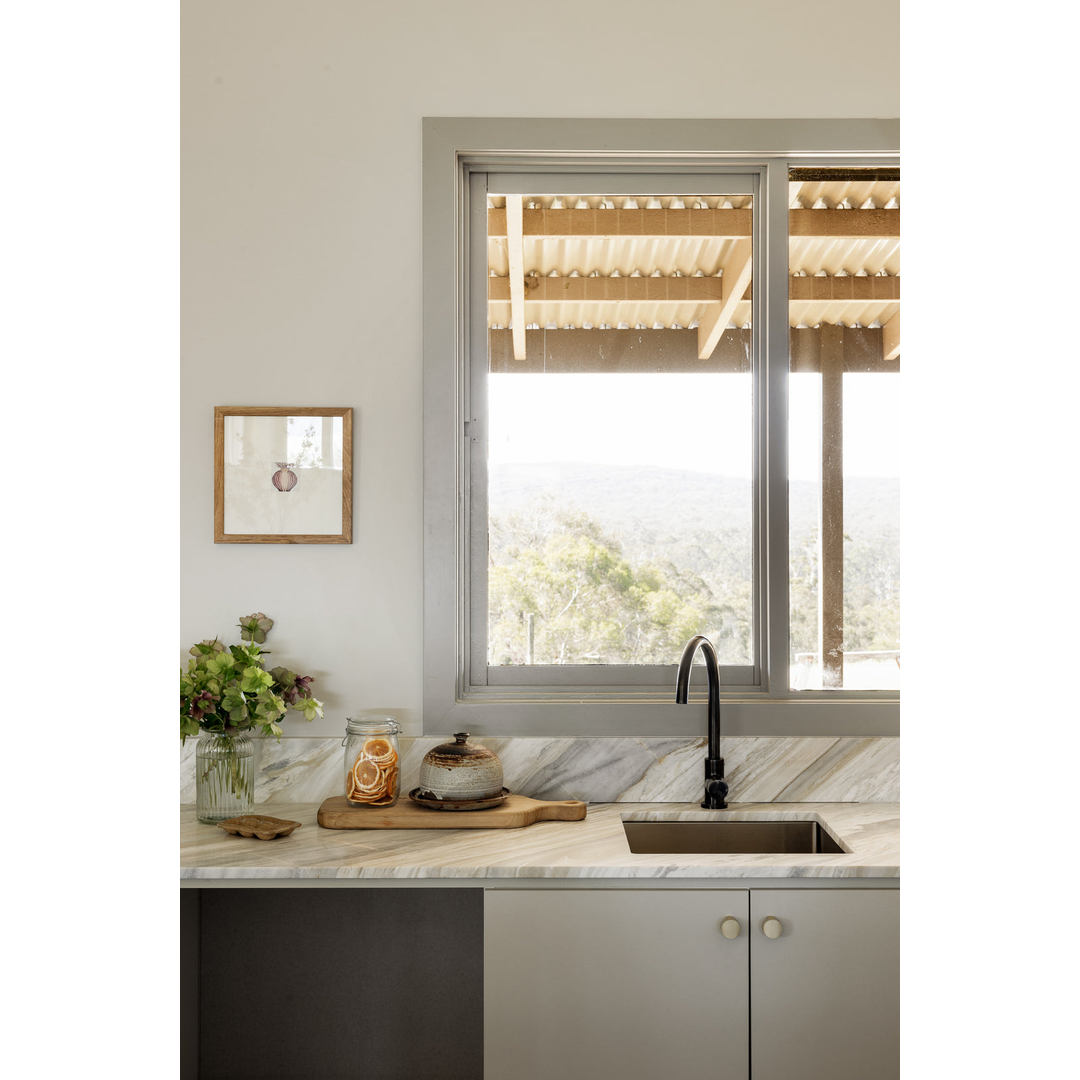 Meir Round Pinless Gooseneck Kitchen Mixer Tap - Shadow
