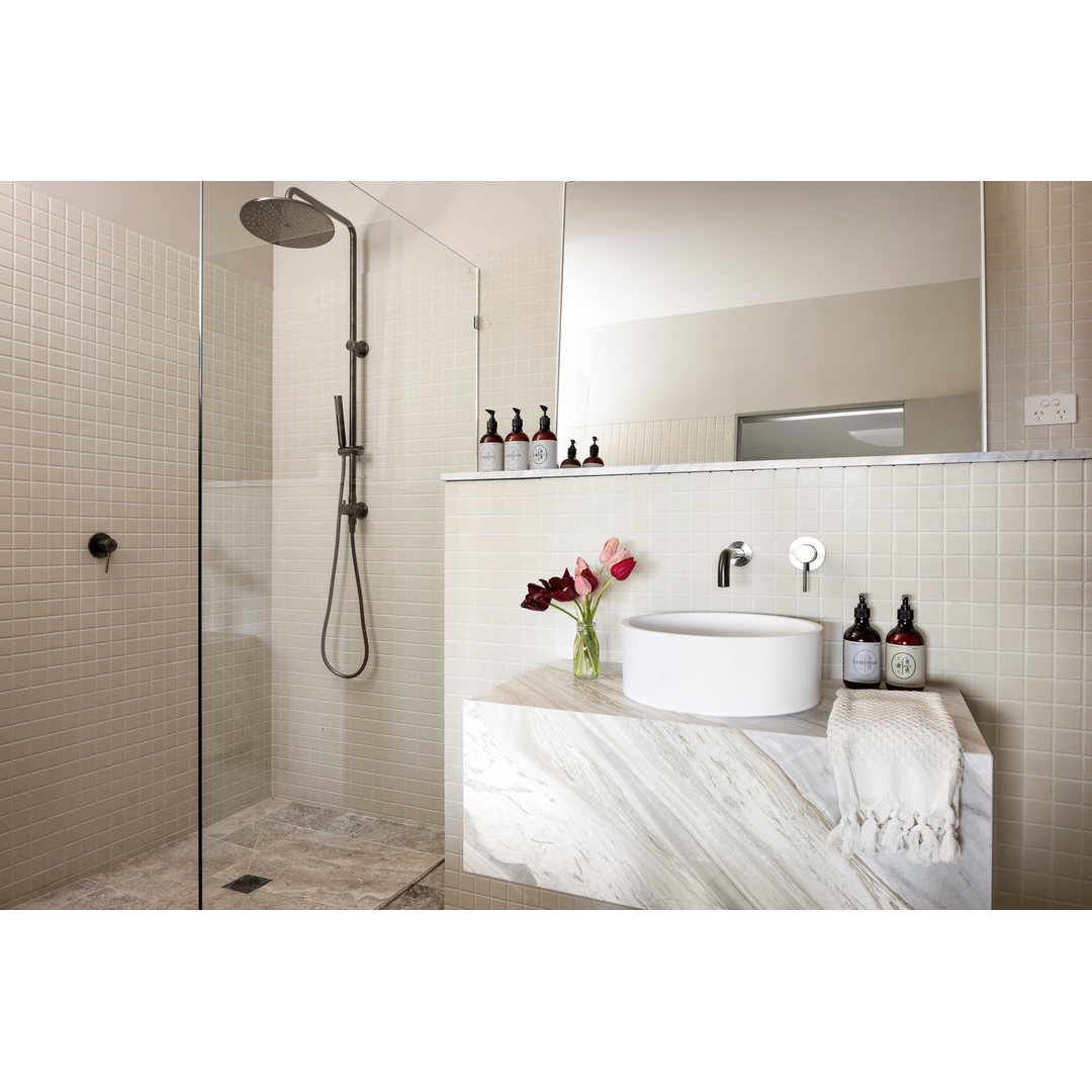 Meir Round Combination Shower Rail 300Mm Rose Single Function Hand Shower - Shadow