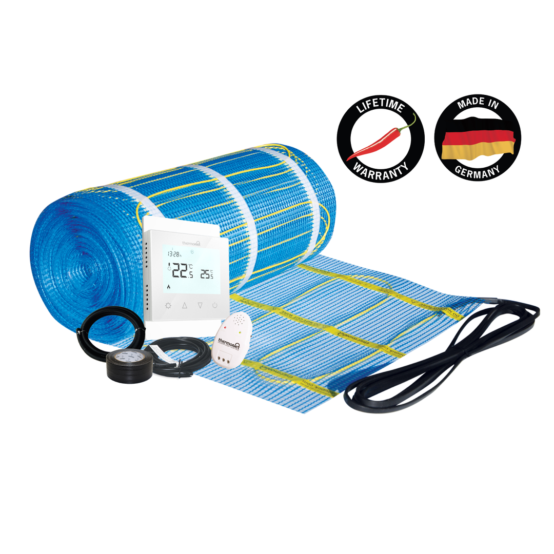Thermonet EZ 200W/m² Self Adhesive Floor Heating Kit Including Thermostat - Area 7m²