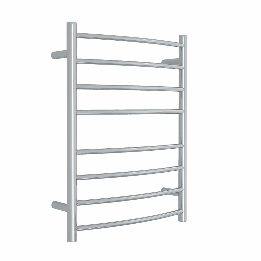 Thermorail Curved Round Polished Ladder - 530x700x150mm 78Watts 8 Bars