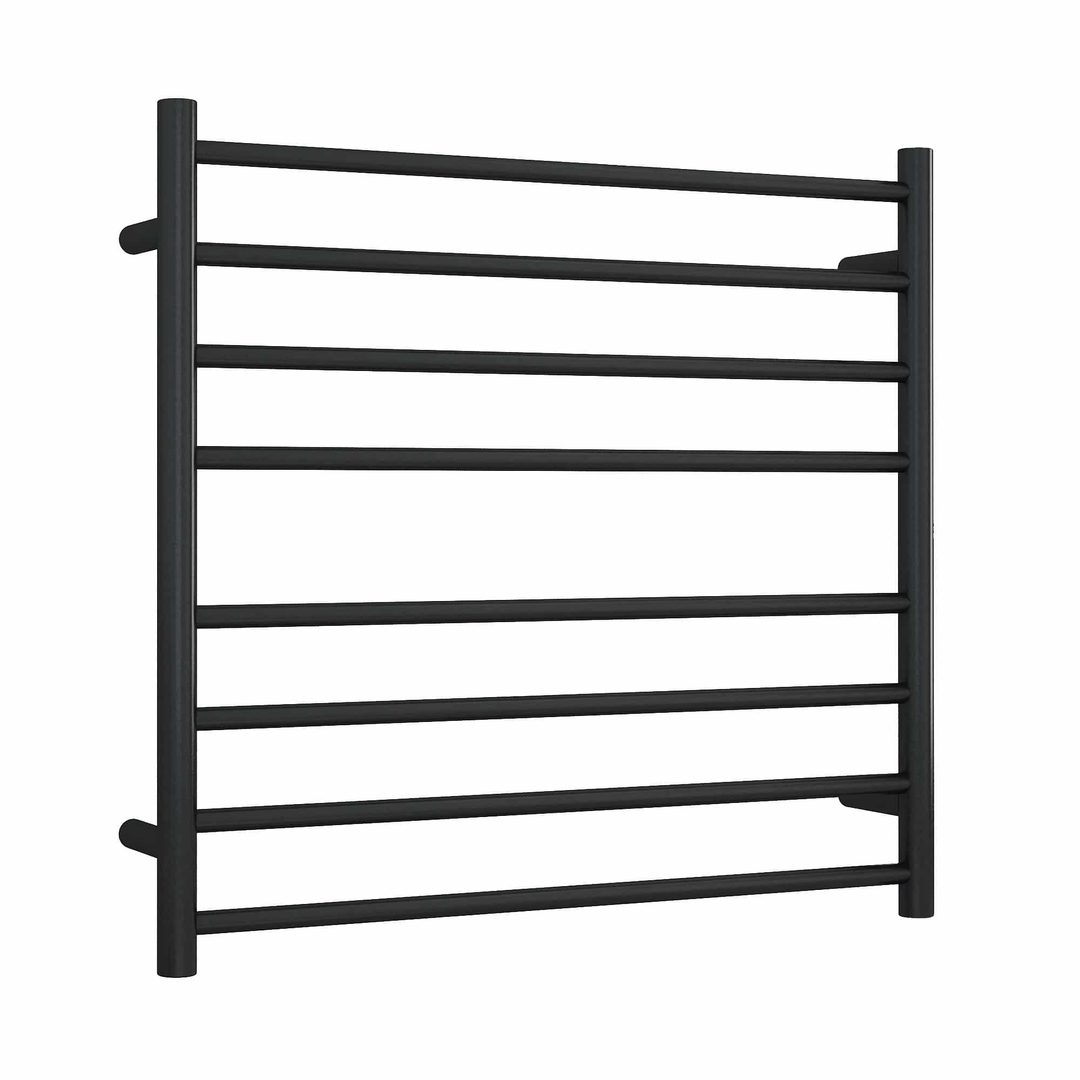Thermorail Straight/ Round Heated 750X700X122mm 8 Bar 132 Watt - Matte Black