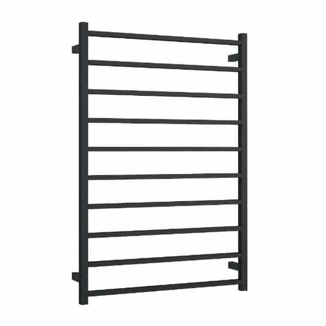 Thermorail Straight/Square Heated 800X1160X120mm 217 Watts 10 Bars - Matt Black