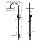 Meir 300Mm Round Overhead Shower Rail Three Function Hand Shower - Lustre Bronze