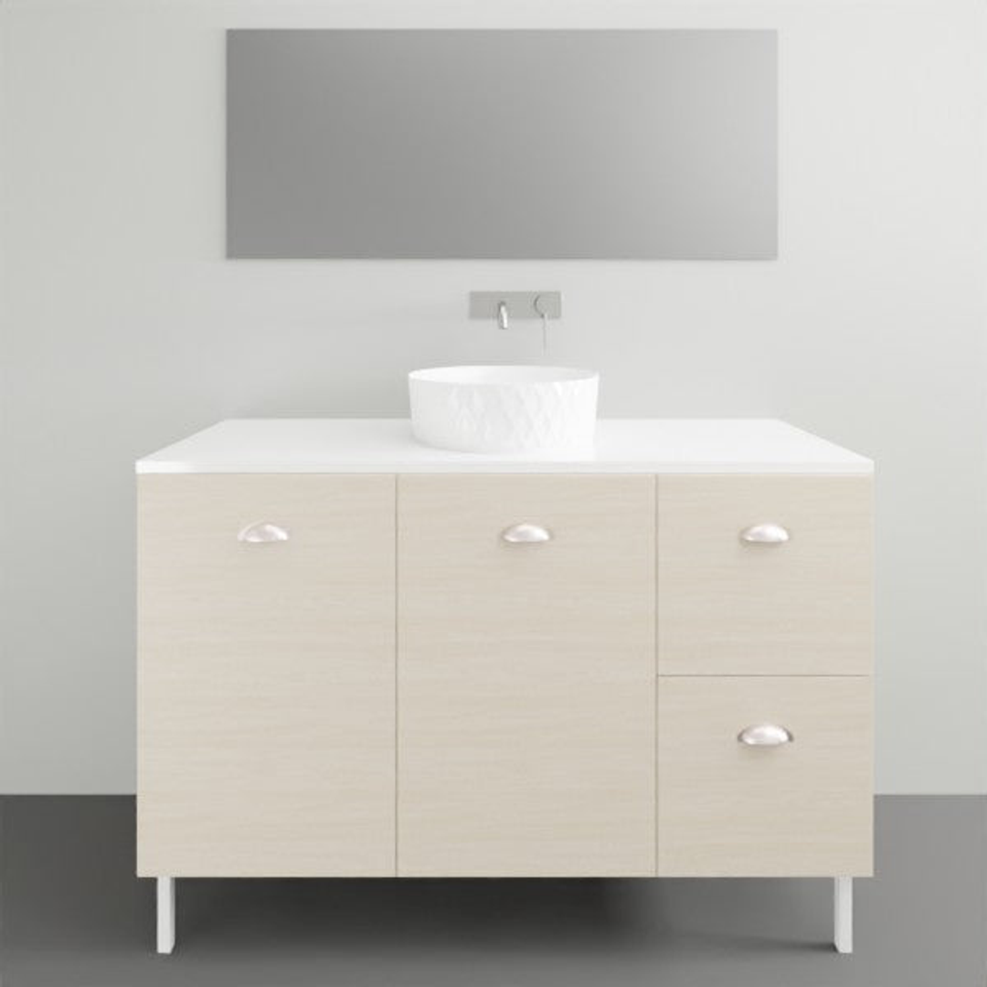 Nevada Vanity Silksurface Top White Gloss AboveC Basin On Legs Fienza - 1200mm