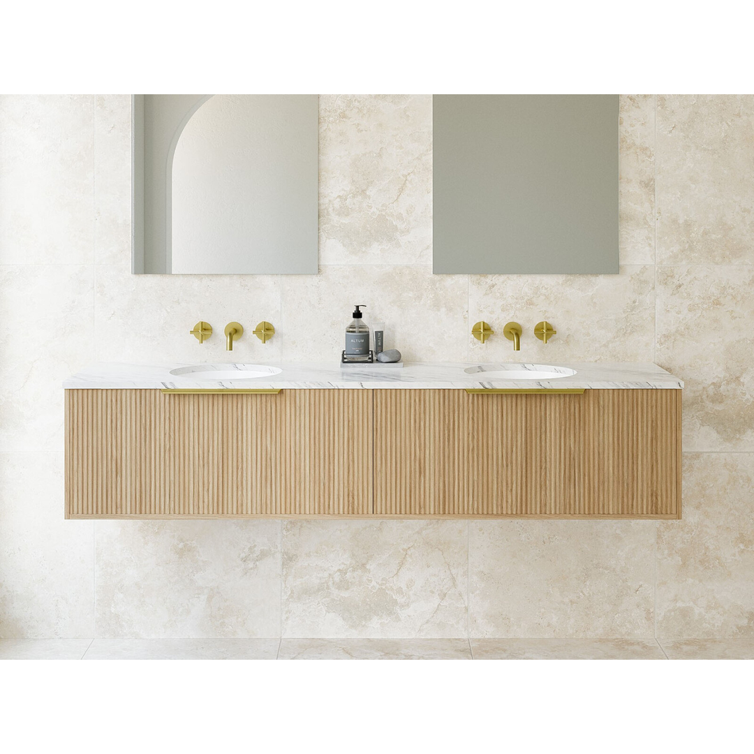 Timberline Elwood Vanity 1800mm Double Wg Basins Silksurface Uc Top Wall Hung