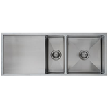 Interchange Uptown 250 1 & 1/2 Double Bowl Sink & Drainer Radius Corner - 1100X450X250