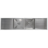 Interchange Uptown 250 Double Bowl Sink & Drainer Radius Corner  - 1725 X 450 X 250