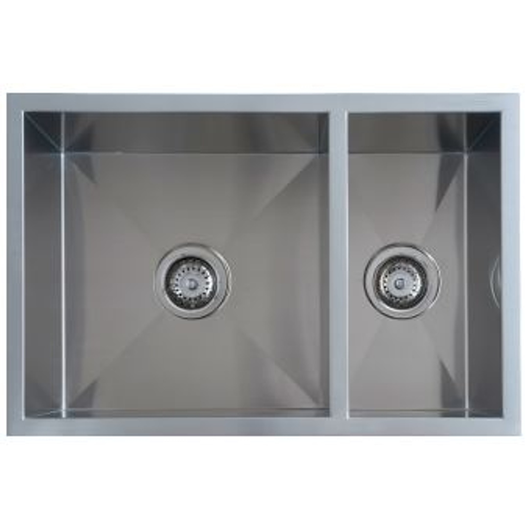 Interchange Uptown 250 1 & 1/2 Double Bowl  Sink 674 X 450 X 250 - Radius Corner