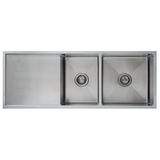 Interchange Uptown 250 1 & 3/4 Double Bowl Sink & Drainer Radius Corner - 1200X450X250