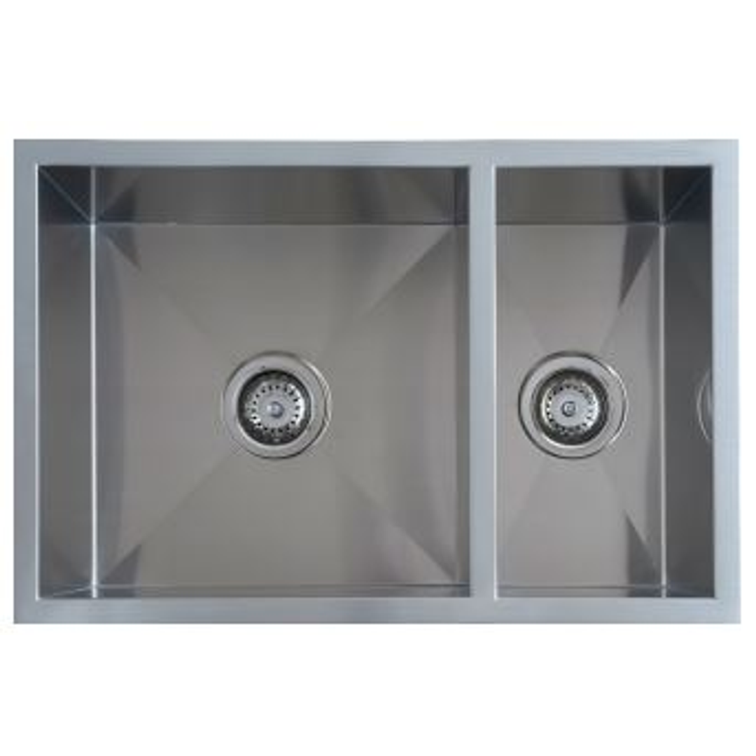Interchange Uptown 250 1 & 1/2 Double Bowl  Sink 674 X 450 X 250 - Square Corner