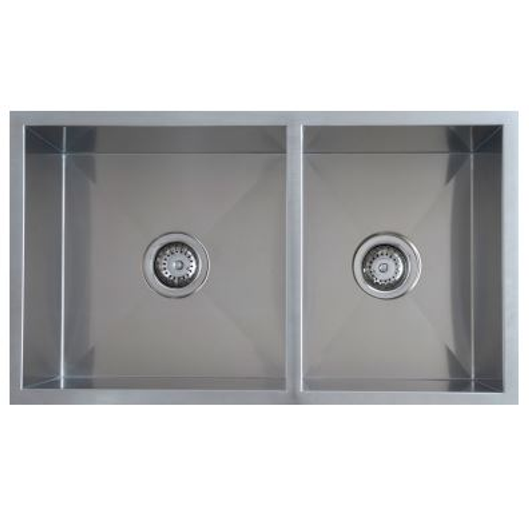 Interchange Uptown 250 1 & 3/4 Double Bowl Sink 775 X 450 X 250 - Square Corner