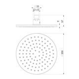 Vivid Phoenix Shower Rose 200mm Round - Chrome