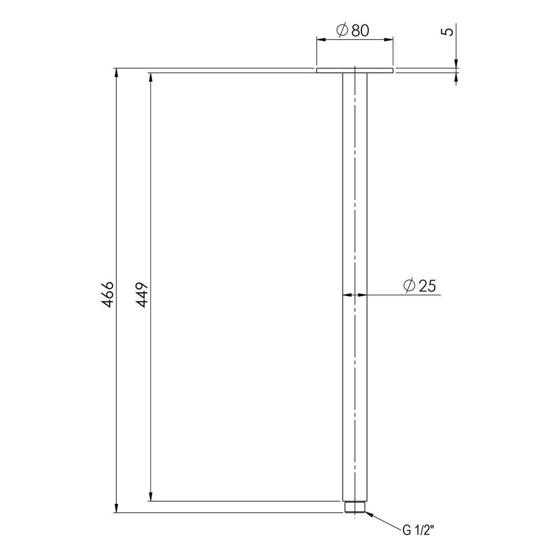 Phoenix Vivid Ceiling Arm 450Mm - Brushed Bronze