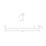 Double Phoenix Vivid Towel Rail 760mm - Chrome