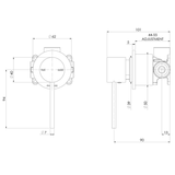 Vivid Slimline SwitchMix Phoenix Shower/Wall Mixer 60mm Backplate - Gunmetal