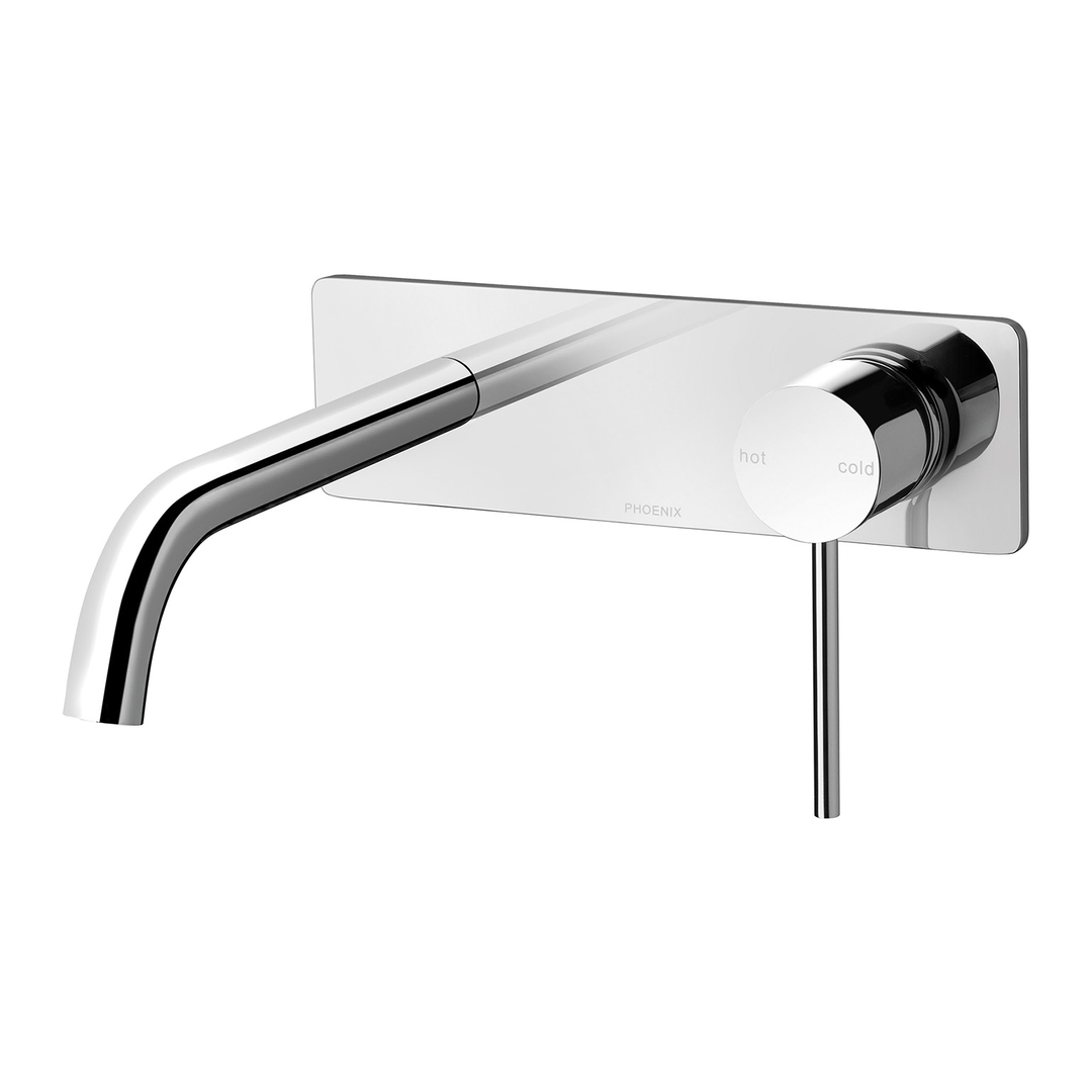 Phoenix Vivid Slimline Switchmix Wall Basin/Bath Mixer Set 180Mm Fit Off Kit - Chrome