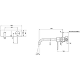 Vivid Slimline Wall Basin Phoenix Mixer Set 230mm - Chrome