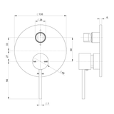 Phoenix Vivid Slimline Switchmix Shower/Bath Diverter Mixer Fit-Off Kit - Brushed Nickel