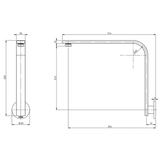 Vivid Slimline High Rise Phoenix Shower Arm Round Plate - Matte Black