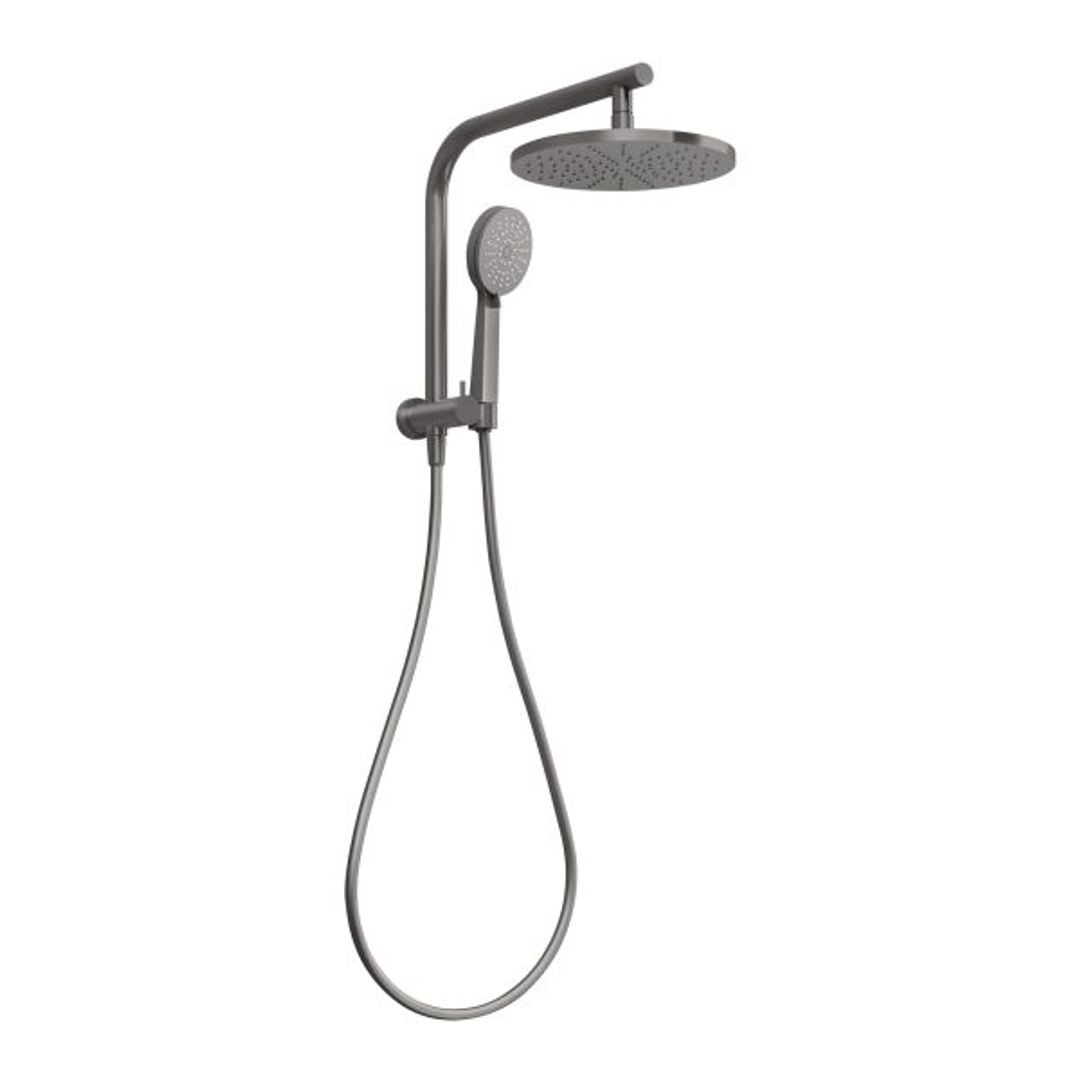 Phoenix Vivid Slimline Compact Twin Shower - Brushed Carbon