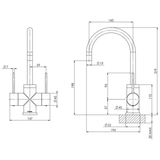 Vivid Slimline Twin Hdl Sink Phoenix Mixer 160mm Gooseneck - Chrome
