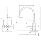 Vivid Slimline Twin Hdl Sink Phoenix Mixer 220mm Gooseneck - Chrome