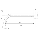 Vivid Slimline Phoenix Bath Outlet 230mm Curved - Chrome