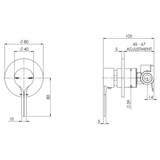 Vivid Slimline Oval Shower/Wall Phoenix Mixer - Brushed Nickel