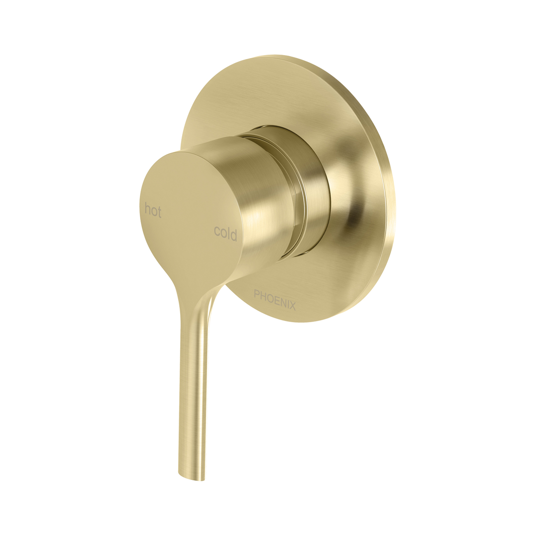 Phoenix Vivid Slimline Oval Switchmix Shower/Wall Mixer Fit Off Kit - Brushed Gold