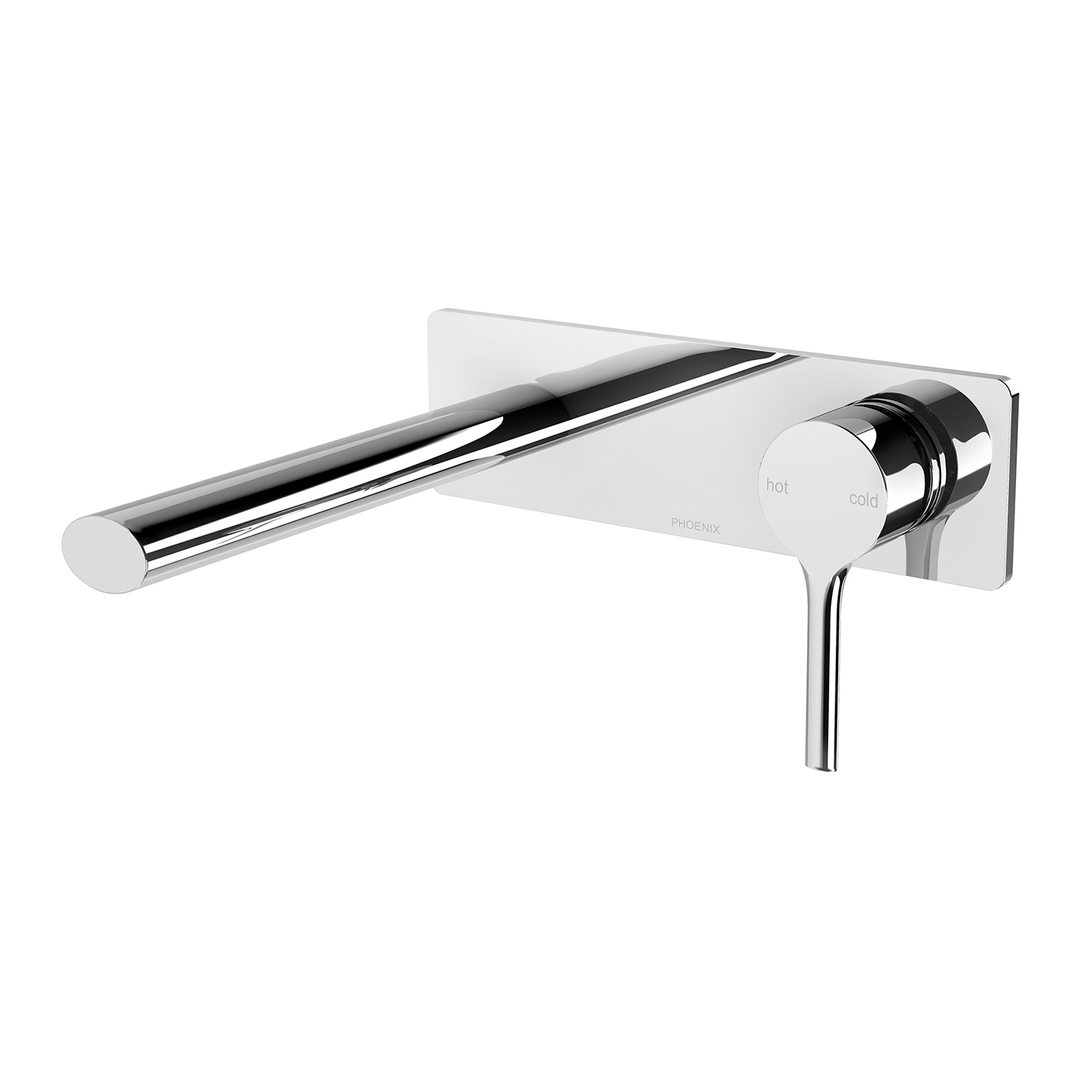 Phoenix Vivid Slimline Oval Switchmix Wall Basin/Bath Mixer Set 175mm Fit-Off Kit - Chrome