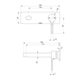 Phoenix Vivid Slimline Oval Switchmix Wall Basin/Bath Mixer Set 175mm Fit-Off Kit - Chrome