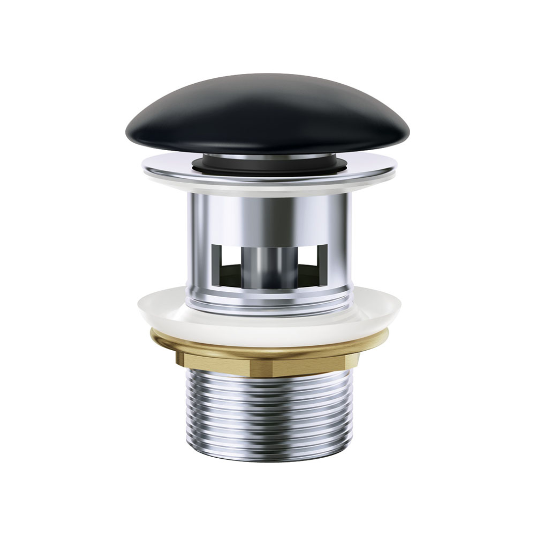 Fienza Domed Waste 32Mm With Overflow Matte Black