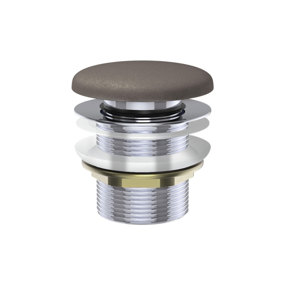 Pull Out Pop Up 40mm Fienza Bath Waste Warm Grey No Overflow 55 Thread Length