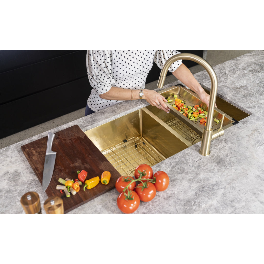Meir Kitchen Sink Colander - Tiger Bronze