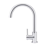Meir Round Gooseneck Kitchen Mixer Tap - Polished Chrome